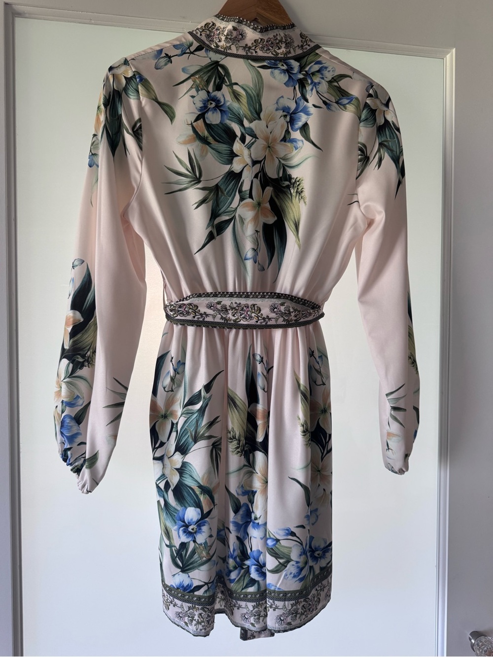 Gorgeous Floral Belted Long-Sleeve Shirt Dress